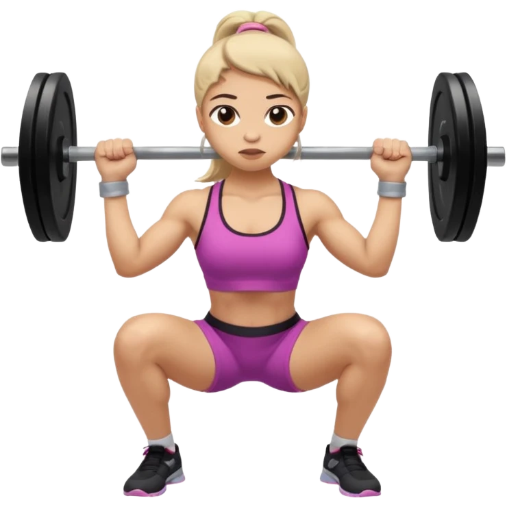 girl doing barbell squat emoji