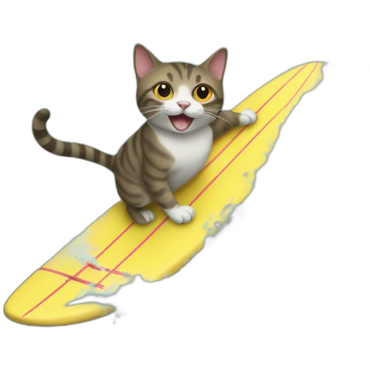 cat riding on surf emoji
