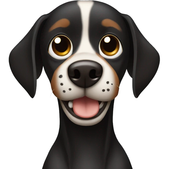 one eyed black and brown dog with one eye missing emoji