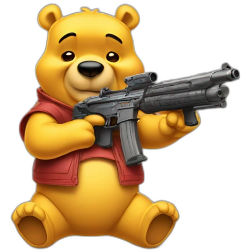 winnie the pooh with guns emoji