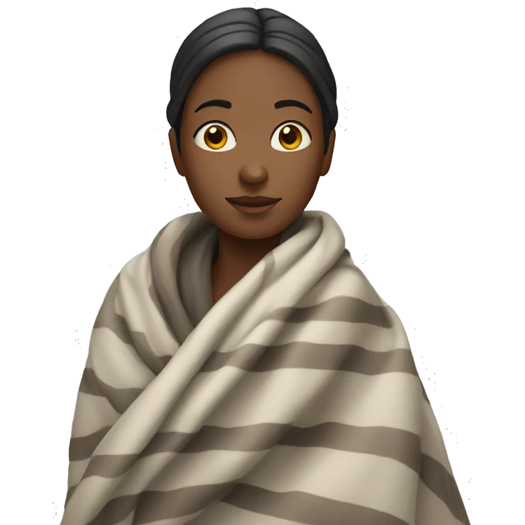 Woman with blanket wrapped around  emoji