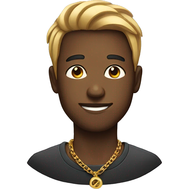 male portrait with necklace emoji