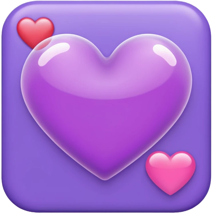 word bitch in purple, with a heart for the dot in the i emoji