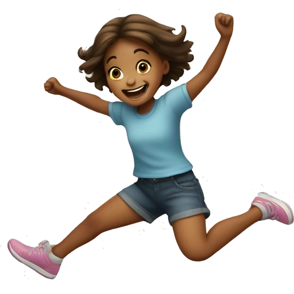little girl jumping emoji