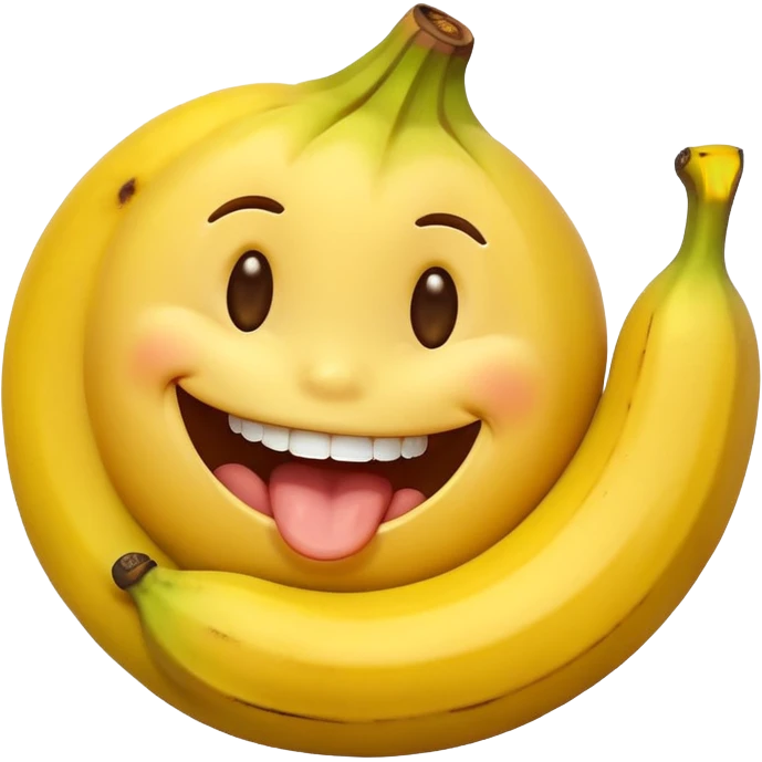 a yellow smiley face sucking a banana emoji