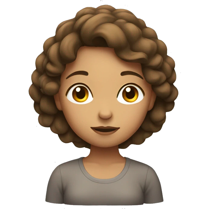 Girl with short wavy brown hair meditating  emoji
