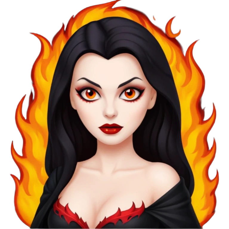 Vampira mulher bonita sexy pegando fogo emoji