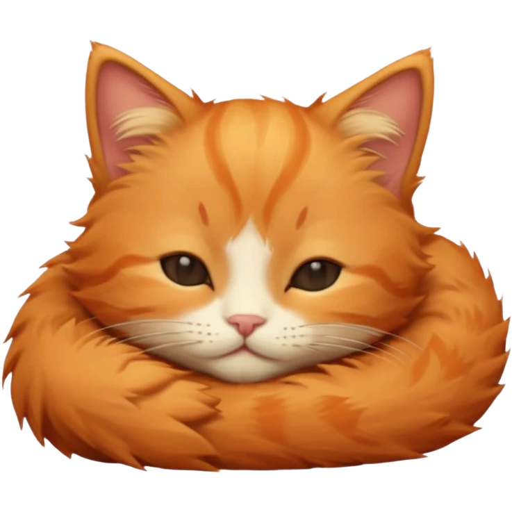 cute orange kitten sleeping emoji