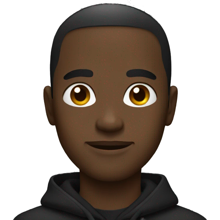 black man wearing black  emoji