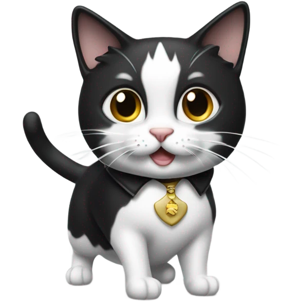 Farting tuxedo cat emoji