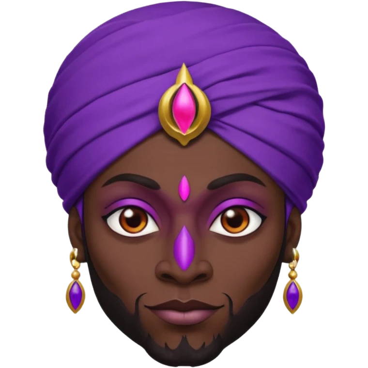 Con el planeta Saturno 🪐 (esto tiene que ser el elemento más importante) , un moro con turbante 👳🏾‍♂️ y la cara del diablo morada esta 😈  emoji