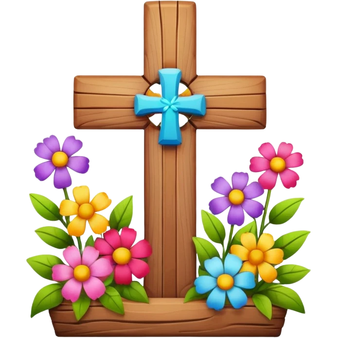 cross with flowers on it  emoji