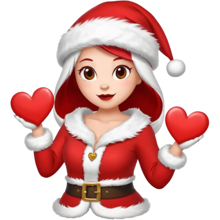 Make an emoji of a couple but as Santa Claws and female Santa Claws with hearths emoji