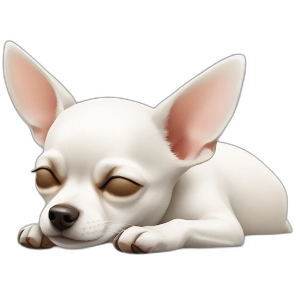 White chihuahua sleeping emoji