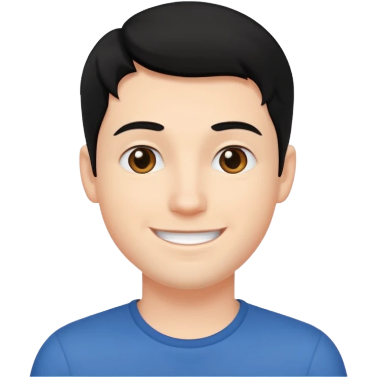 Joven blanco de buena parecencia cabello negro emoji