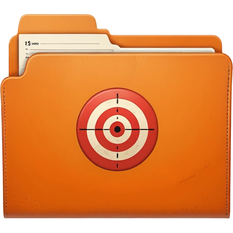 orange file folder with target on the cover emoji