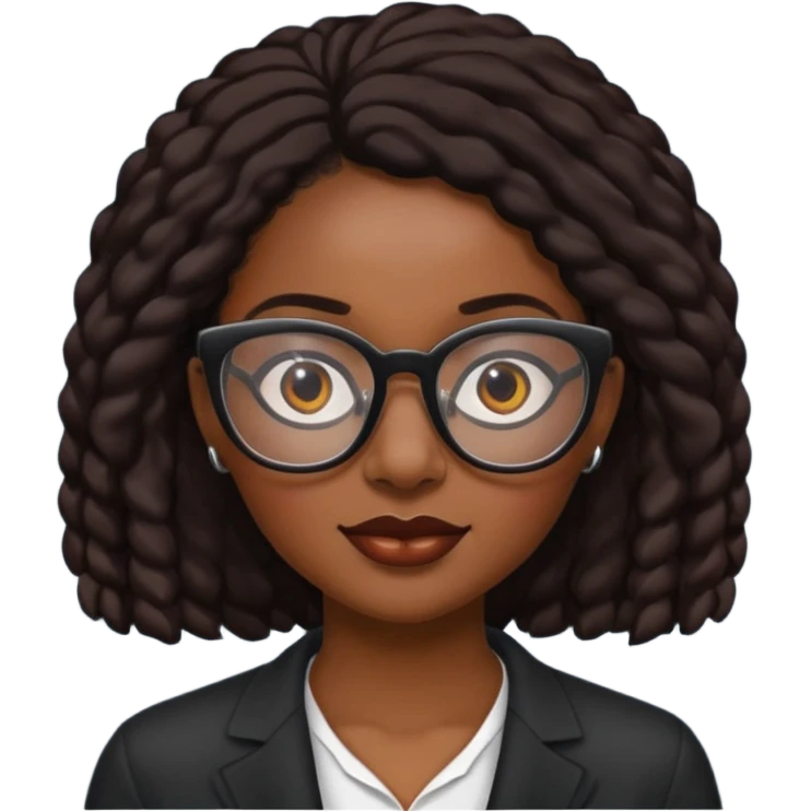 bold and wearing glasess black woman emoji