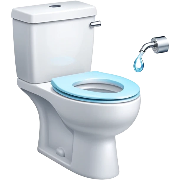 sparkling clean toilet with water swirling, simple and expressive emoji