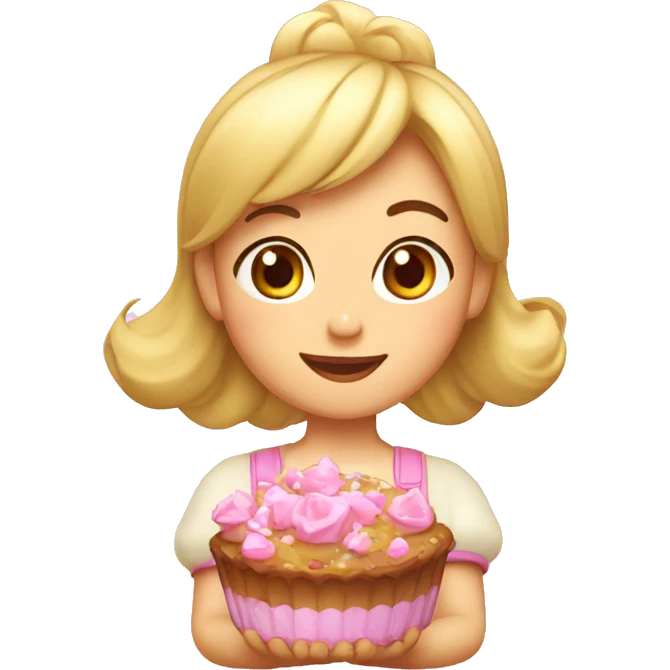 Cozinheira com um doce de princesa emoji
