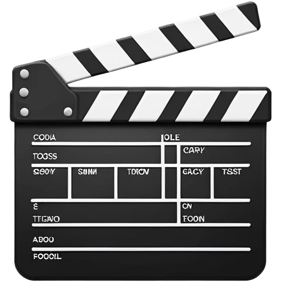 minimal movie clapperboard icon, essential lines only emoji