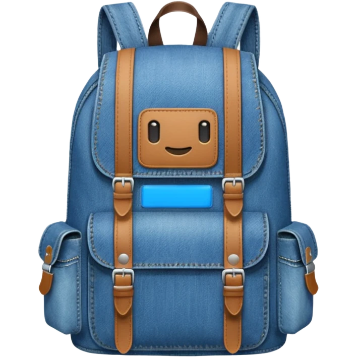 blue denim backpack 

 emoji