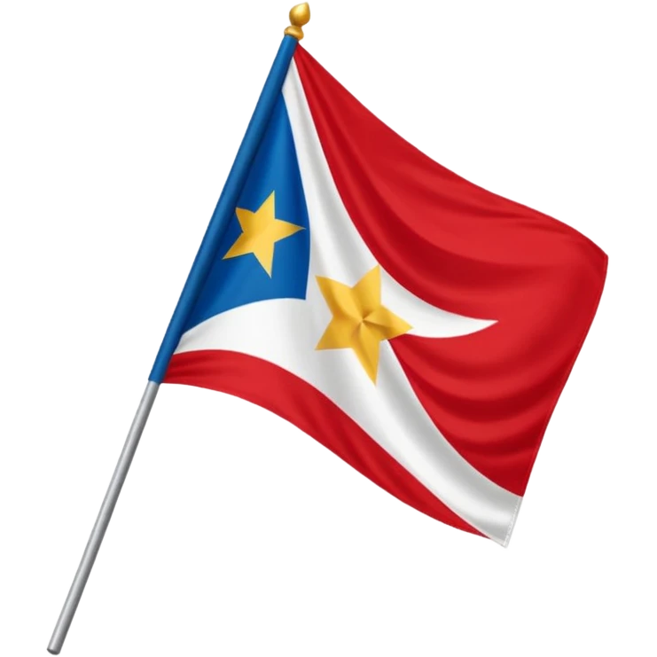 Bandeira do Pará em cor vermelho e uma listra banca na vertical e uma estrela dourada no centro emoji