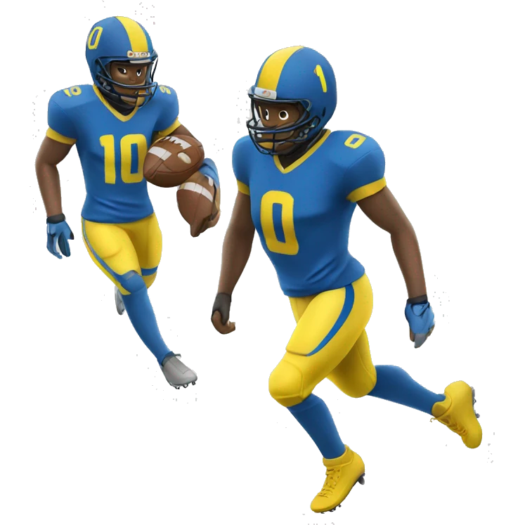 Football player wearing blue and yellow with number 10 emoji