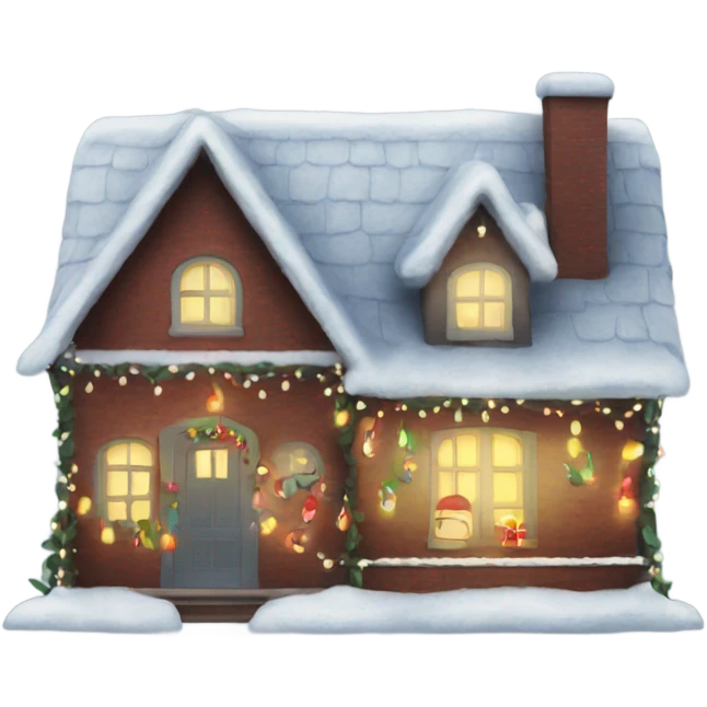 House with Christmas lights emoji
