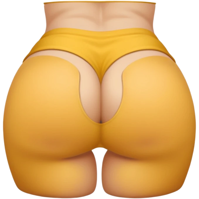 naked girl with a very massive butt with yellow skin tone and a bigger butt emoji