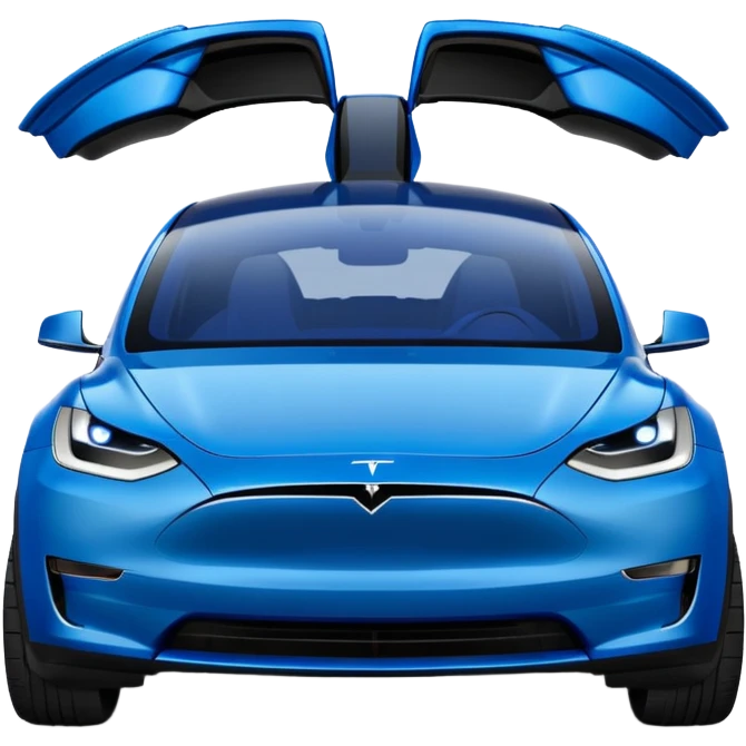 Blue tesla model y emoji