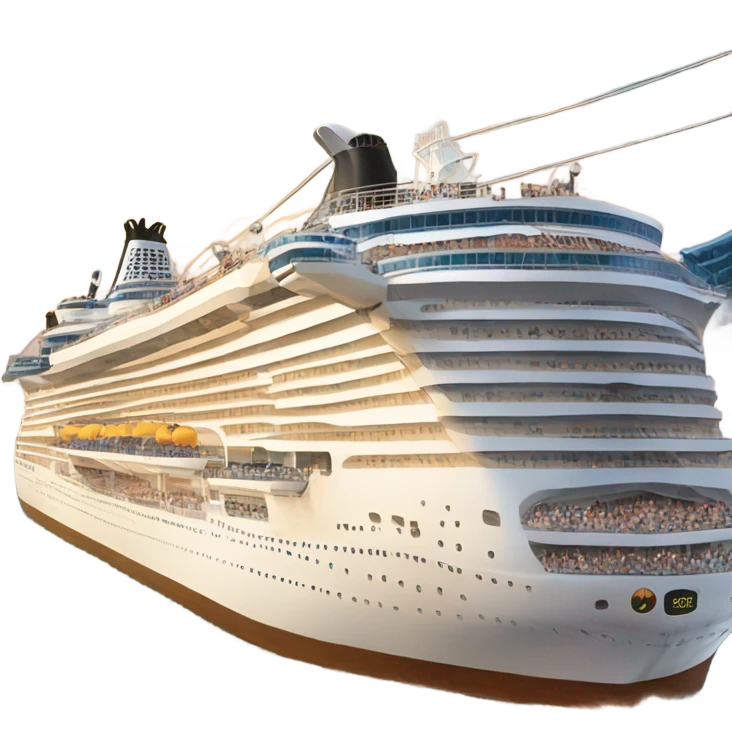 Cruise ship with zip line  emoji