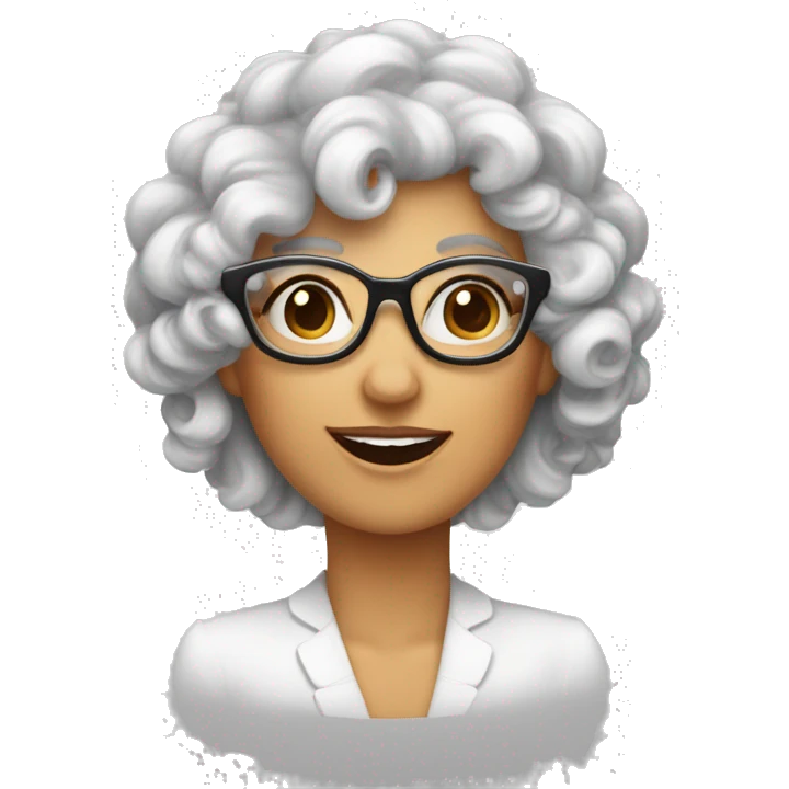 dame cheveux bouclés et lunettes qui frappent des mains emoji