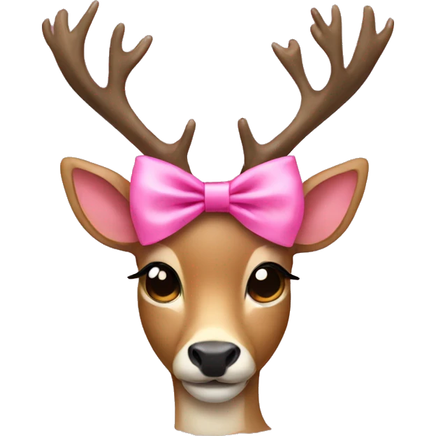 Deer with a pink bow emoji