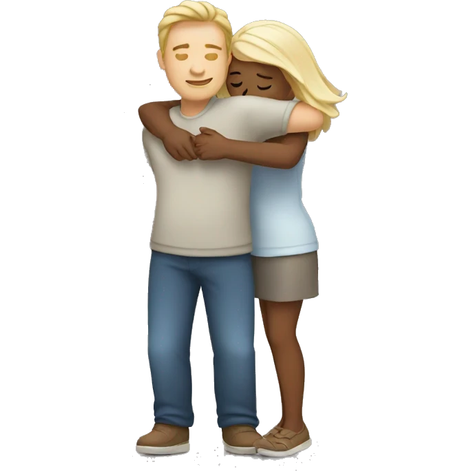 white couple hugging  emoji