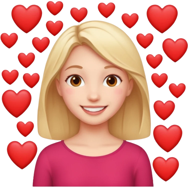 girl with alot of heart emoji