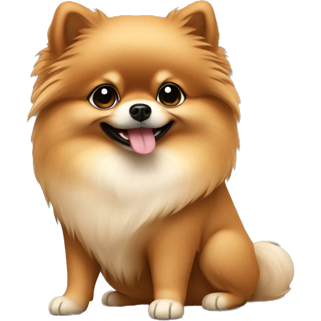 Pomeranian in cappuccino color emoji