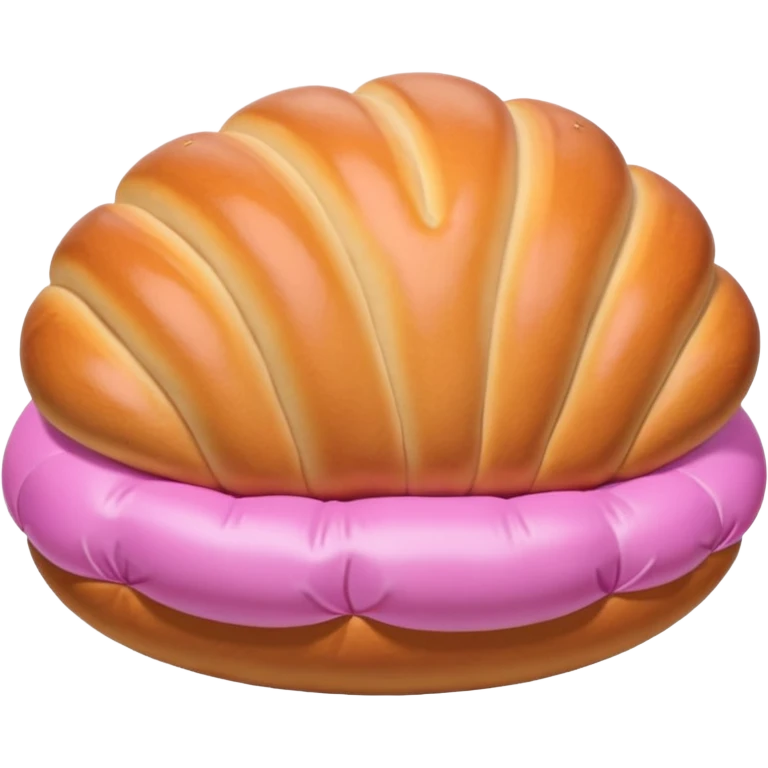 Pink concha bread inflatable sculpture  emoji