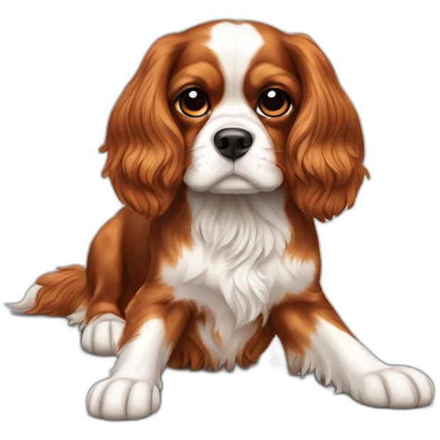 dog Cavalier King Charles Spaniel full body emoji