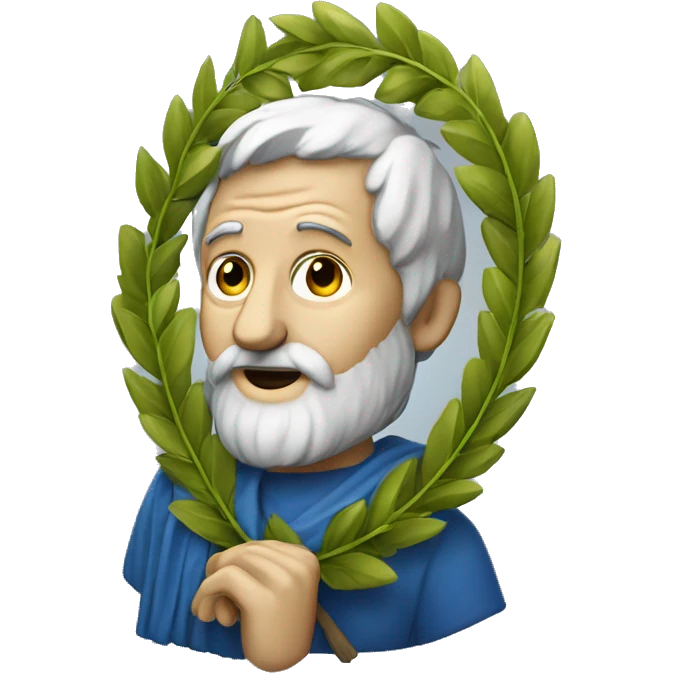 Aristotle holds a golden laurel wreath in his hand emoji