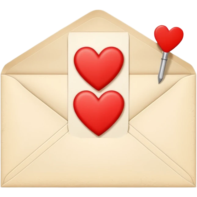 Cream-colored romantic Letter Envelope  emoji