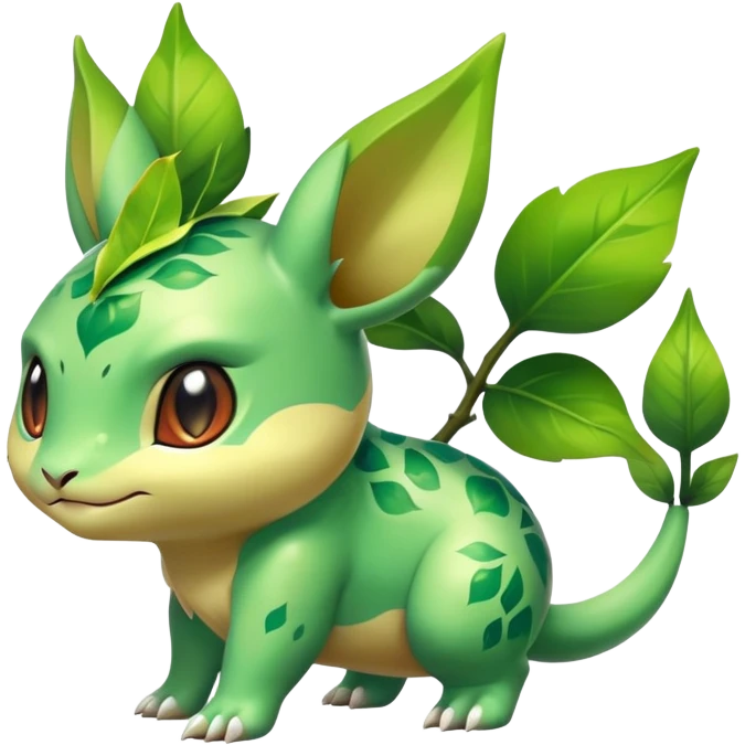 Shiny Exotic Bulbasaur-Leafeon-Bayleaf-Hybrid-Creature emoji