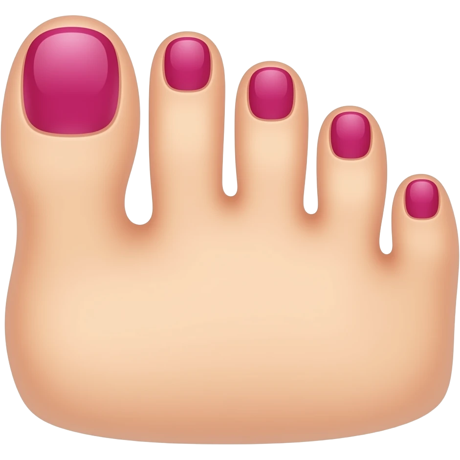 nail polish  on foot nails emoji