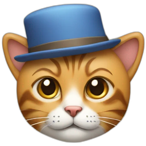 A cat in a hat with teddy bear ears emoji