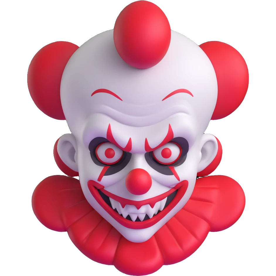 dark clown with sinister expression emoji
