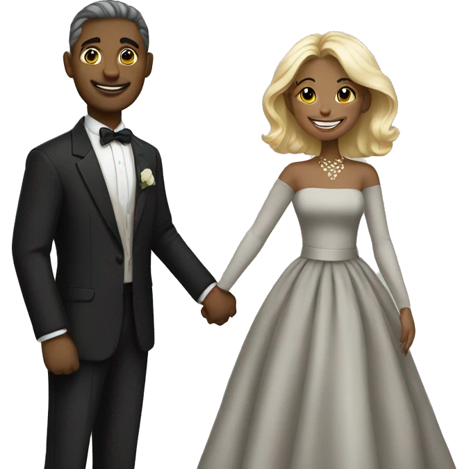 happy couple in elegant attire emoji