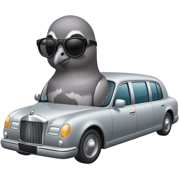 Pigeon is driving in the inside Limosine🚘🚘 emoji