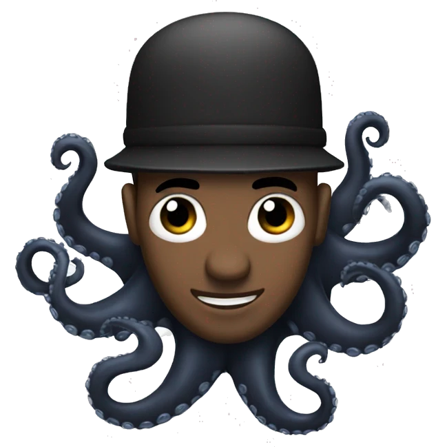 man with black octopus  emoji