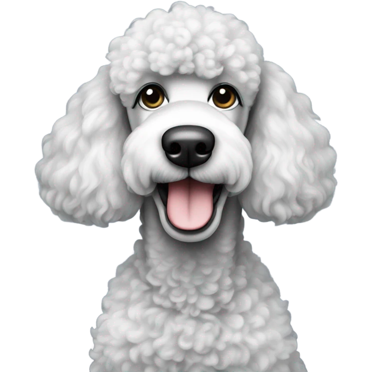 Black and white standard poodle emoji