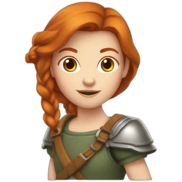 Fille rousse fait du tir a l'arc emoji