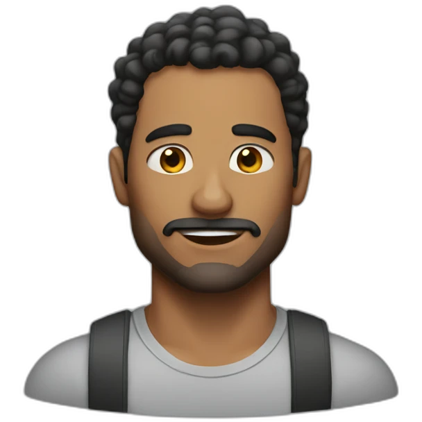 man before going to the gym without a mustache emoji